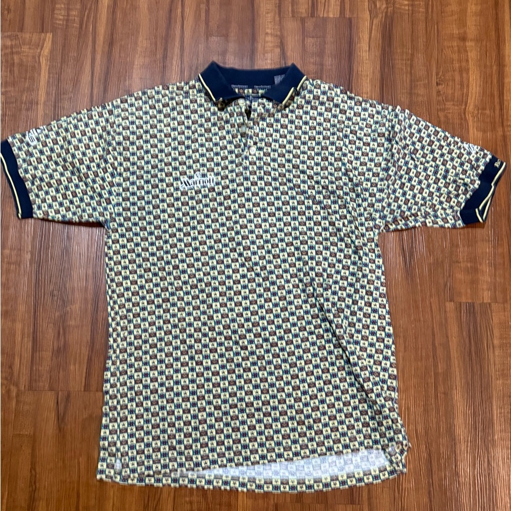 Vintage Nautica Patterned Polo Shirt